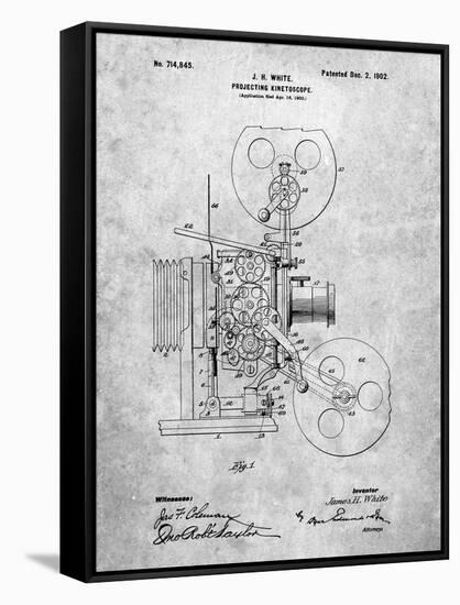 PP1000-Slate Projecting Kinetoscope Patent Poster-Cole Borders-Framed Stretched Canvas