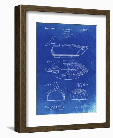 PP1001-Faded Blueprint Propelled Duck Decoy Patent Poster-Cole Borders-Framed Giclee Print