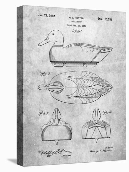 PP1001-Slate Propelled Duck Decoy Patent Poster-Cole Borders-Stretched Canvas