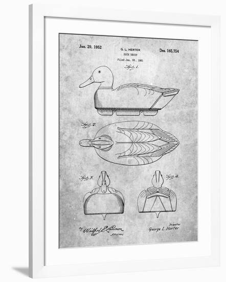 PP1001-Slate Propelled Duck Decoy Patent Poster-Cole Borders-Framed Giclee Print