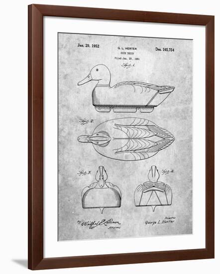 PP1001-Slate Propelled Duck Decoy Patent Poster-Cole Borders-Framed Giclee Print
