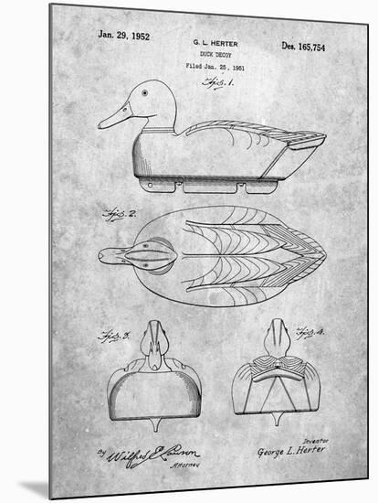 PP1001-Slate Propelled Duck Decoy Patent Poster-Cole Borders-Mounted Giclee Print