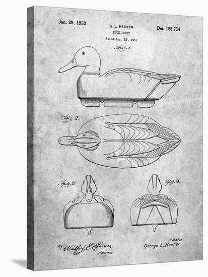 PP1001-Slate Propelled Duck Decoy Patent Poster-Cole Borders-Stretched Canvas