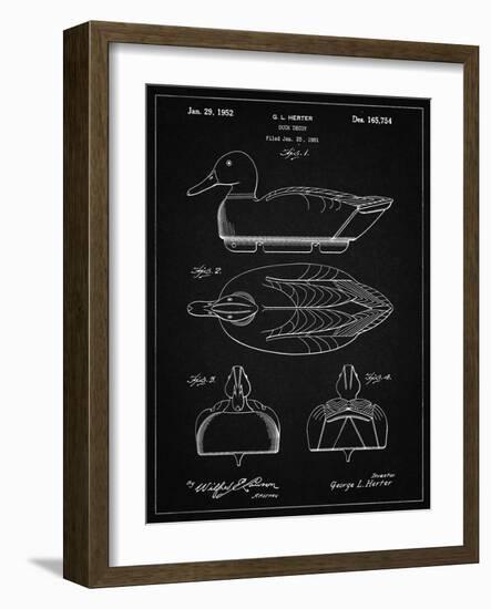 PP1001-Vintage Black Propelled Duck Decoy Patent Poster-Cole Borders-Framed Giclee Print