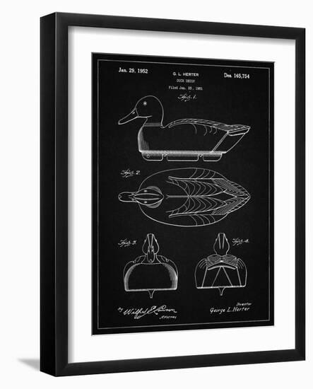 PP1001-Vintage Black Propelled Duck Decoy Patent Poster-Cole Borders-Framed Giclee Print