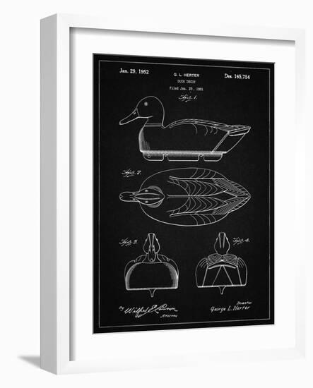 PP1001-Vintage Black Propelled Duck Decoy Patent Poster-Cole Borders-Framed Giclee Print