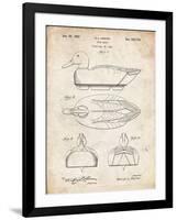 PP1001-Vintage Parchment Propelled Duck Decoy Patent Poster-Cole Borders-Framed Giclee Print