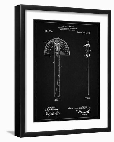 PP1002-Vintage Black Protractor T-Square Patent Poster-Cole Borders-Framed Giclee Print