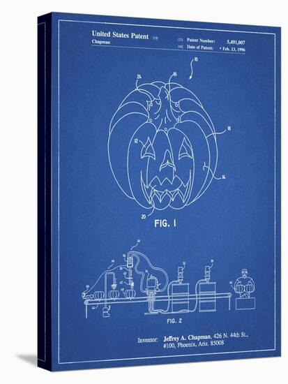 PP1003-Blueprint Pumpkin Patent Poster-Cole Borders-Stretched Canvas