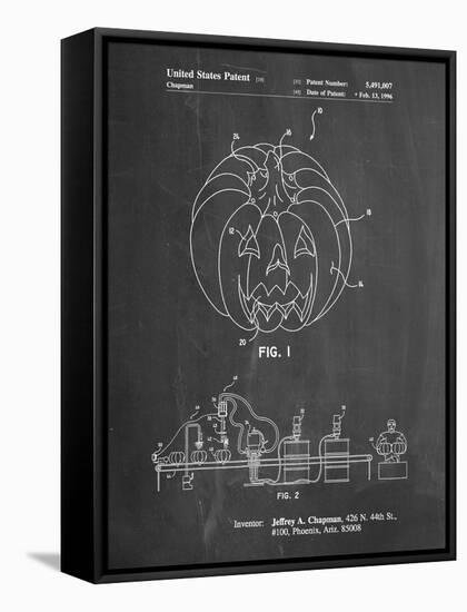 PP1003-Chalkboard Pumpkin Patent Poster-Cole Borders-Framed Stretched Canvas