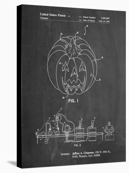 PP1003-Chalkboard Pumpkin Patent Poster-Cole Borders-Stretched Canvas