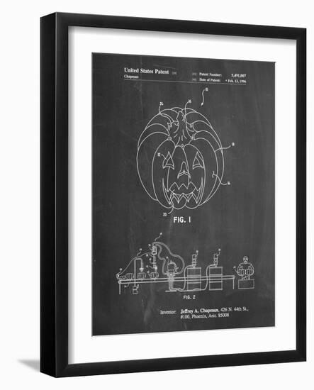 PP1003-Chalkboard Pumpkin Patent Poster-Cole Borders-Framed Giclee Print