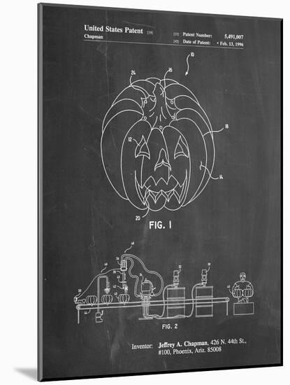 PP1003-Chalkboard Pumpkin Patent Poster-Cole Borders-Mounted Giclee Print