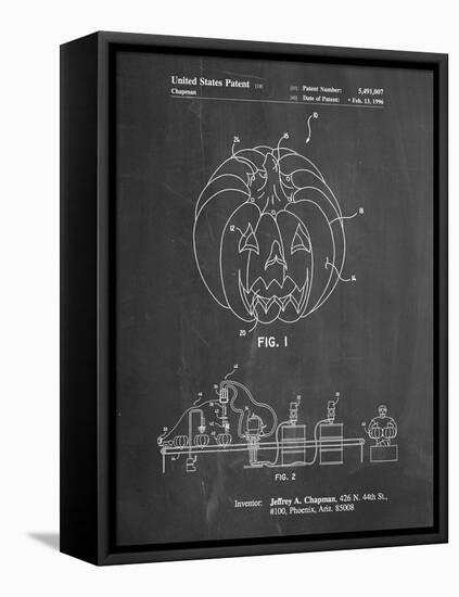 PP1003-Chalkboard Pumpkin Patent Poster-Cole Borders-Framed Stretched Canvas