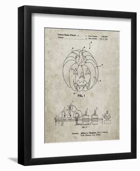 PP1003-Sandstone Pumpkin Patent Poster-Cole Borders-Framed Giclee Print