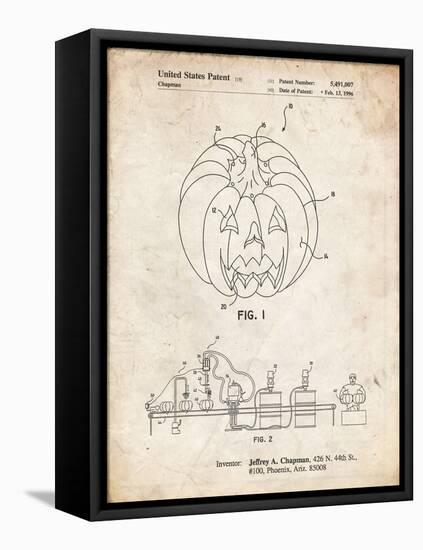 PP1003-Vintage Parchment Pumpkin Patent Poster-Cole Borders-Framed Stretched Canvas