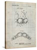 PP1004-Antique Grid Parchment Push-up Bra Patent Poster-Cole Borders-Stretched Canvas