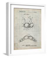 PP1004-Antique Grid Parchment Push-up Bra Patent Poster-Cole Borders-Framed Giclee Print