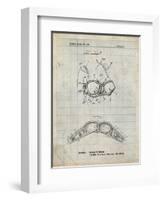 PP1004-Antique Grid Parchment Push-up Bra Patent Poster-Cole Borders-Framed Giclee Print