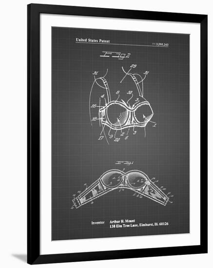 PP1004-Black Grid Push-up Bra Patent Poster-Cole Borders-Framed Giclee Print