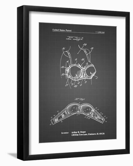 PP1004-Black Grid Push-up Bra Patent Poster-Cole Borders-Framed Giclee Print