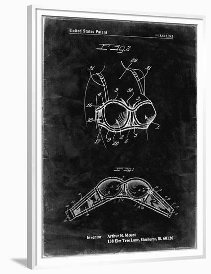 PP1004-Black Grunge Push-up Bra Patent Poster-Cole Borders-Framed Premium Giclee Print