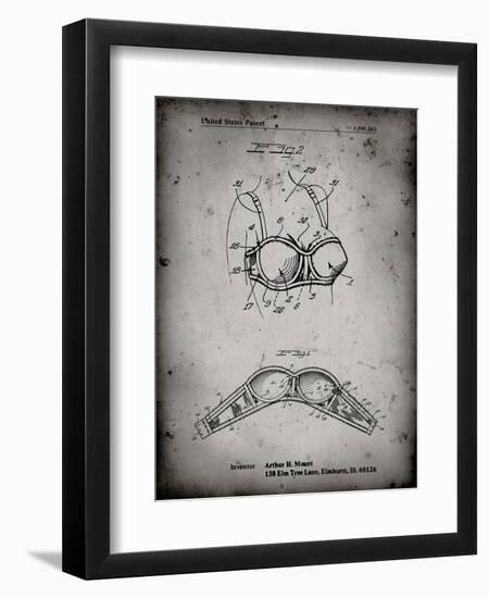 PP1004-Faded Grey Push-up Bra Patent Poster-Cole Borders-Framed Giclee Print