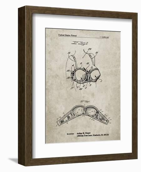 PP1004-Sandstone Push-up Bra Patent Poster-Cole Borders-Framed Giclee Print