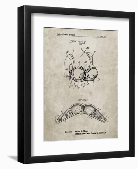 PP1004-Sandstone Push-up Bra Patent Poster-Cole Borders-Framed Giclee Print