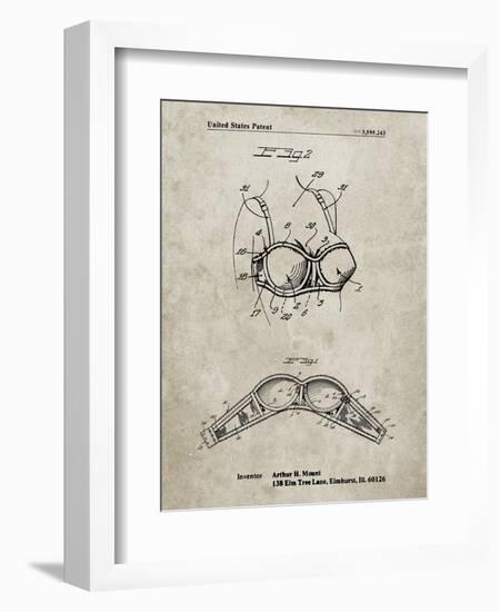 PP1004-Sandstone Push-up Bra Patent Poster-Cole Borders-Framed Giclee Print