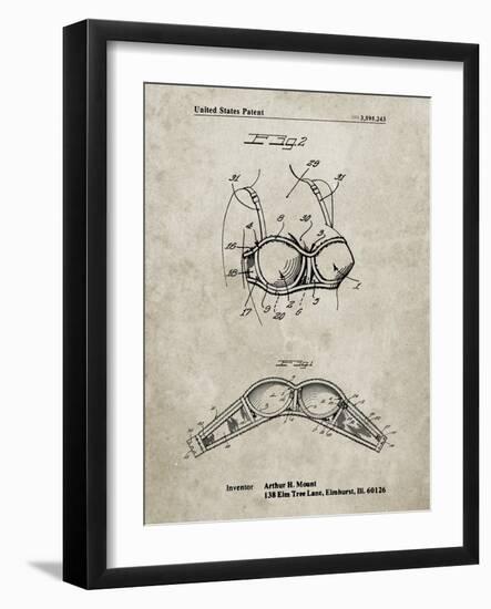 PP1004-Sandstone Push-up Bra Patent Poster-Cole Borders-Framed Giclee Print