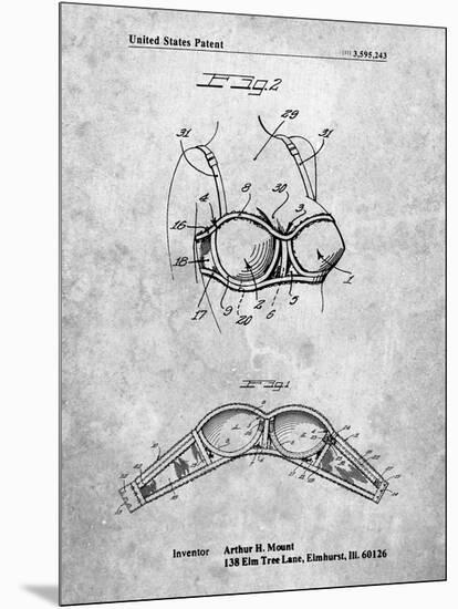 PP1004-Slate Push-up Bra Patent Poster-Cole Borders-Mounted Premium Giclee Print