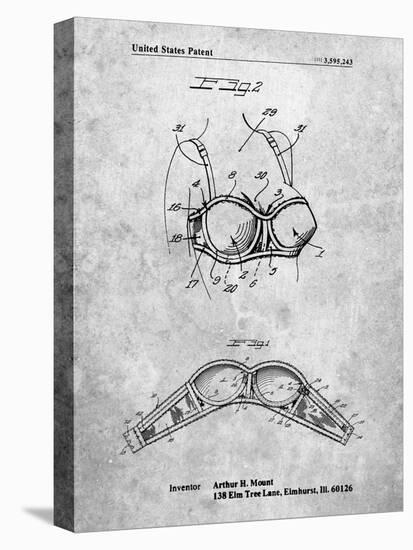 PP1004-Slate Push-up Bra Patent Poster-Cole Borders-Stretched Canvas