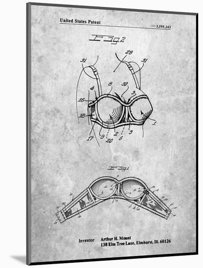 PP1004-Slate Push-up Bra Patent Poster-Cole Borders-Mounted Giclee Print