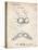 PP1004-Vintage Parchment Push-up Bra Patent Poster-Cole Borders-Stretched Canvas