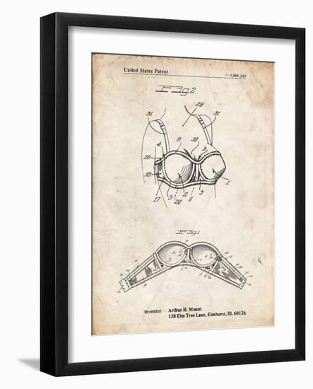 PP1004-Vintage Parchment Push-up Bra Patent Poster-Cole Borders-Framed Giclee Print