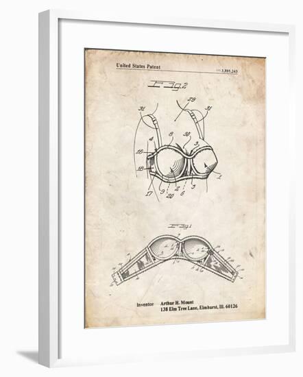 PP1004-Vintage Parchment Push-up Bra Patent Poster-Cole Borders-Framed Giclee Print