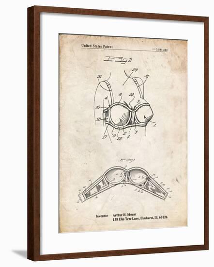 PP1004-Vintage Parchment Push-up Bra Patent Poster-Cole Borders-Framed Giclee Print