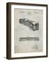 PP1006-Antique Grid Parchment Railway Passenger Car Patent Poster-Cole Borders-Framed Giclee Print