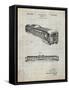 PP1006-Antique Grid Parchment Railway Passenger Car Patent Poster-Cole Borders-Framed Stretched Canvas