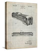 PP1006-Antique Grid Parchment Railway Passenger Car Patent Poster-Cole Borders-Stretched Canvas