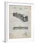 PP1006-Antique Grid Parchment Railway Passenger Car Patent Poster-Cole Borders-Framed Giclee Print