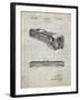 PP1006-Antique Grid Parchment Railway Passenger Car Patent Poster-Cole Borders-Framed Giclee Print