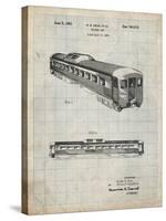 PP1006-Antique Grid Parchment Railway Passenger Car Patent Poster-Cole Borders-Stretched Canvas