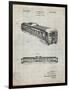 PP1006-Antique Grid Parchment Railway Passenger Car Patent Poster-Cole Borders-Framed Giclee Print