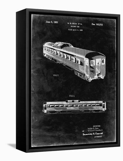 PP1006-Black Grunge Railway Passenger Car Patent Poster-Cole Borders-Framed Stretched Canvas