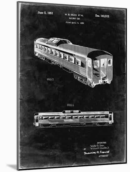 PP1006-Black Grunge Railway Passenger Car Patent Poster-Cole Borders-Mounted Giclee Print