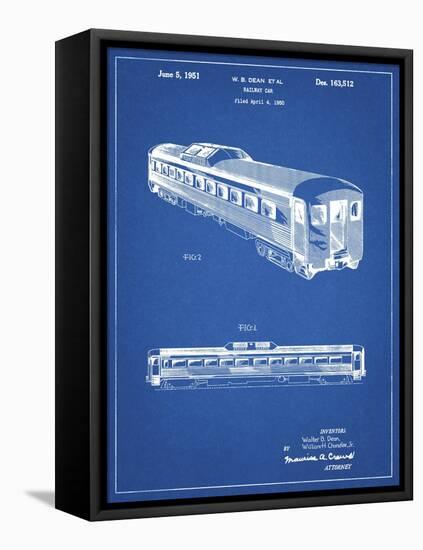 PP1006-Blueprint Railway Passenger Car Patent Poster-Cole Borders-Framed Stretched Canvas