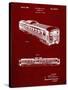 PP1006-Burgundy Railway Passenger Car Patent Poster-Cole Borders-Stretched Canvas