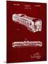 PP1006-Burgundy Railway Passenger Car Patent Poster-Cole Borders-Mounted Giclee Print